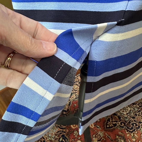 Ann Taylor NWOT Blue & Cream Stripes Knit Skirt - Picture 3 of 12